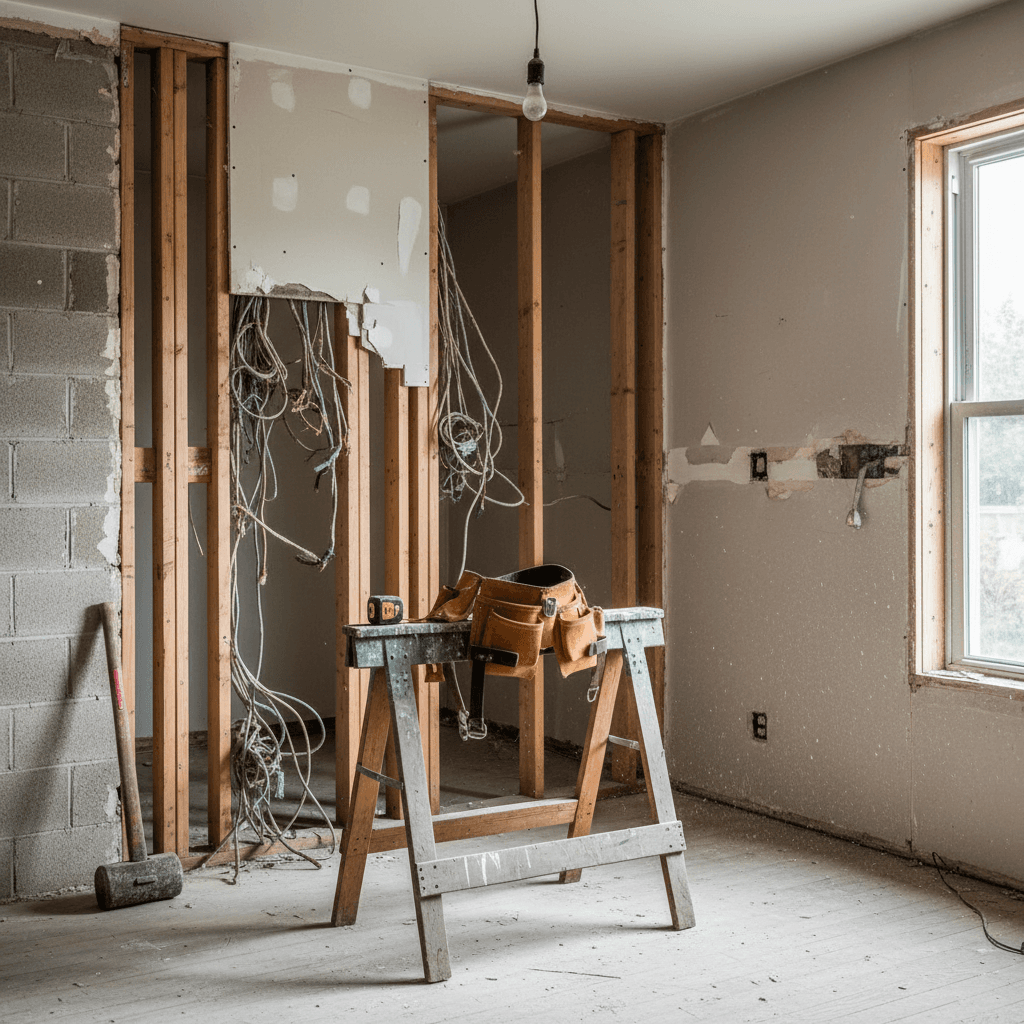 Gutted kitchen renovation in Vancouver