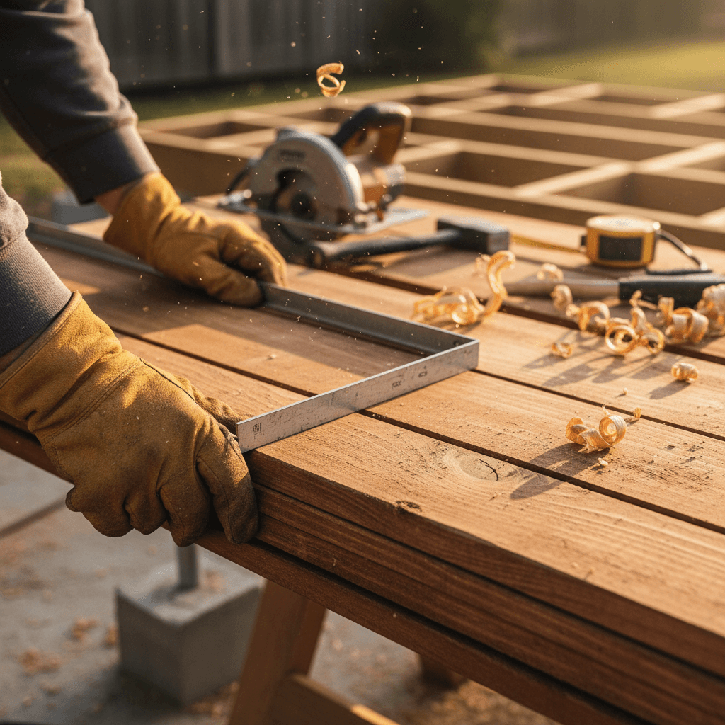 Deck repair work in progress in a Vancouver backyard